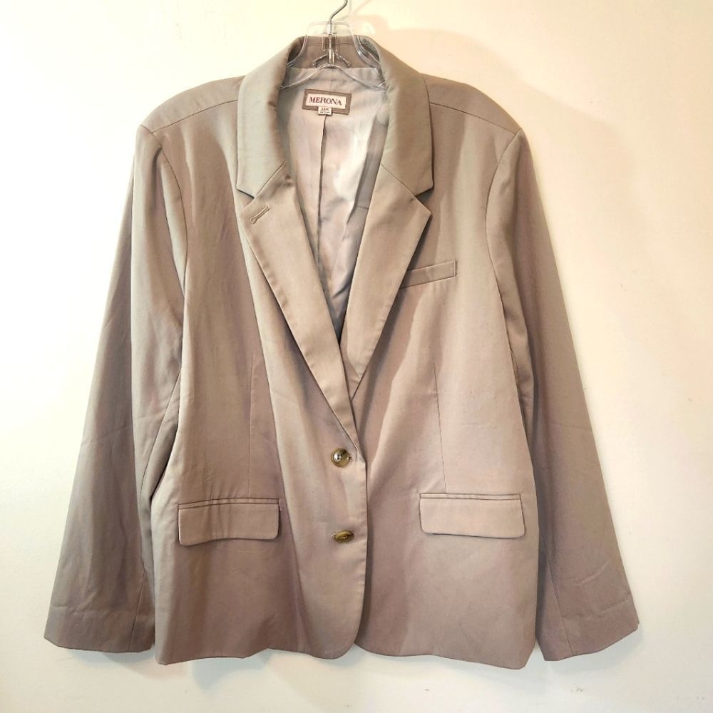 Merona Womens Tan Blazer Sz 24W